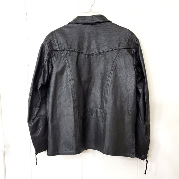 Unik International Black Leather Jacket Showroom Sample - Picture 5 of 7